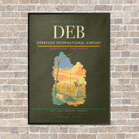 Thumbnail for Debrecen International Airport DEB vertical canvas print - framed - green army background