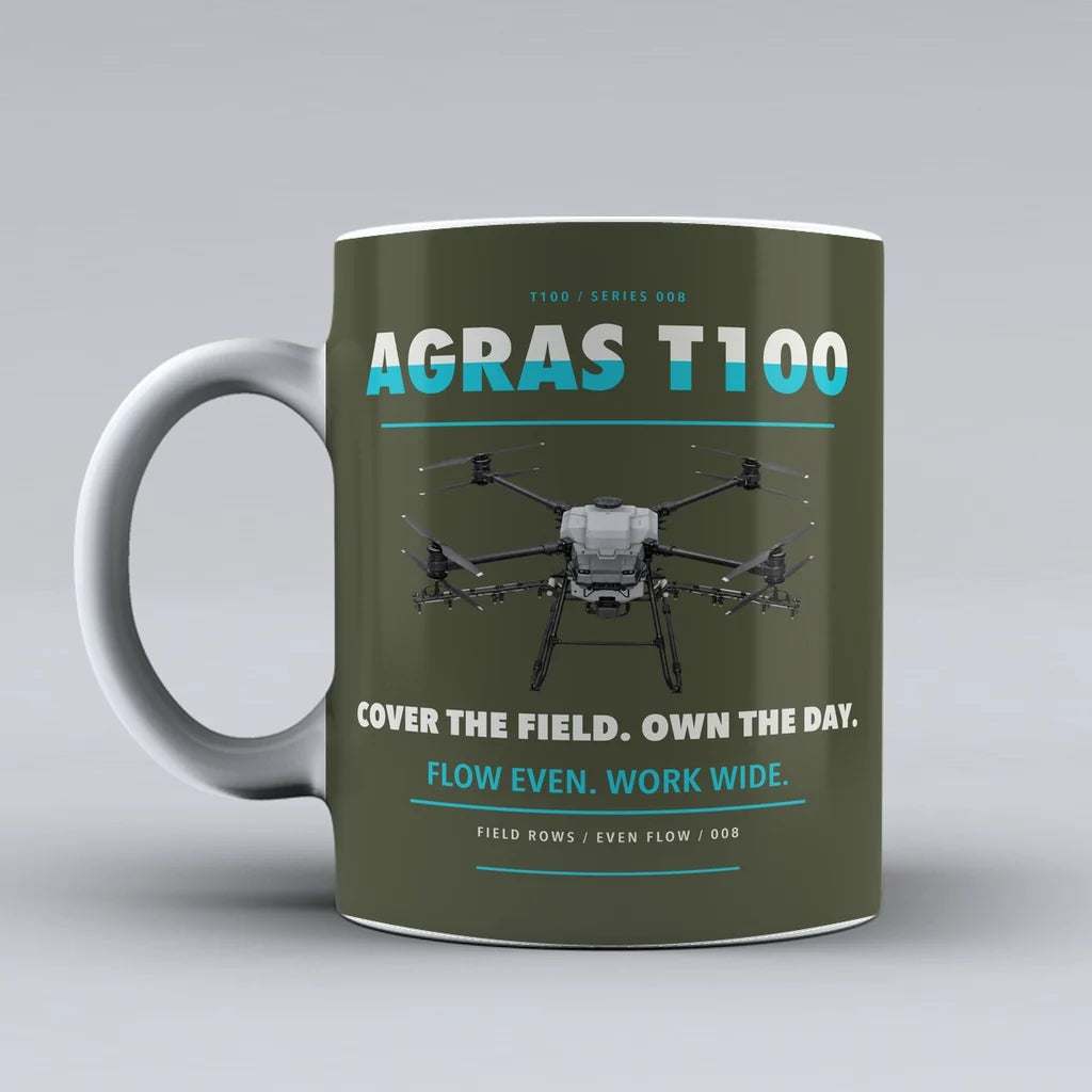 Agras T100 Mug design on green army dji