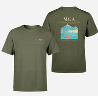 Thumbnail for Augusto C. Sandino International Airport (MGA) design printed on green army double-side t-shirt