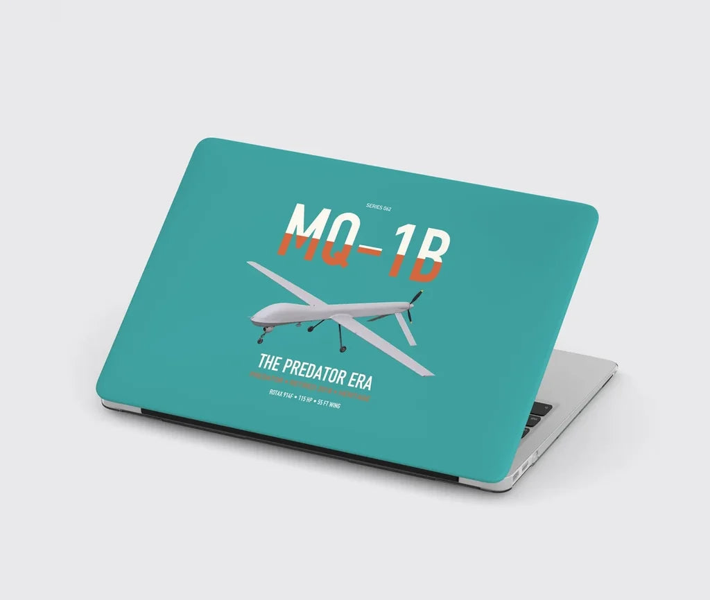 MQ-1B Predator design on turquoise MacBook case