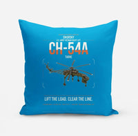 Thumbnail for Sikorsky CH-54A Tarhe design on turquoise pillow