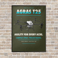 Thumbnail for DJI Agras T25 vertical canvas print - framed - green army background