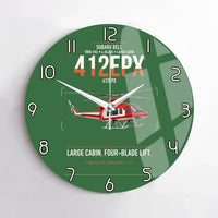 Thumbnail for SUBARU Bell 412EPX design on green no frame wall clock