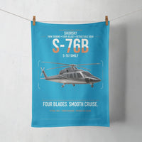Thumbnail for Sikorsky S-76B design on turquoise towel