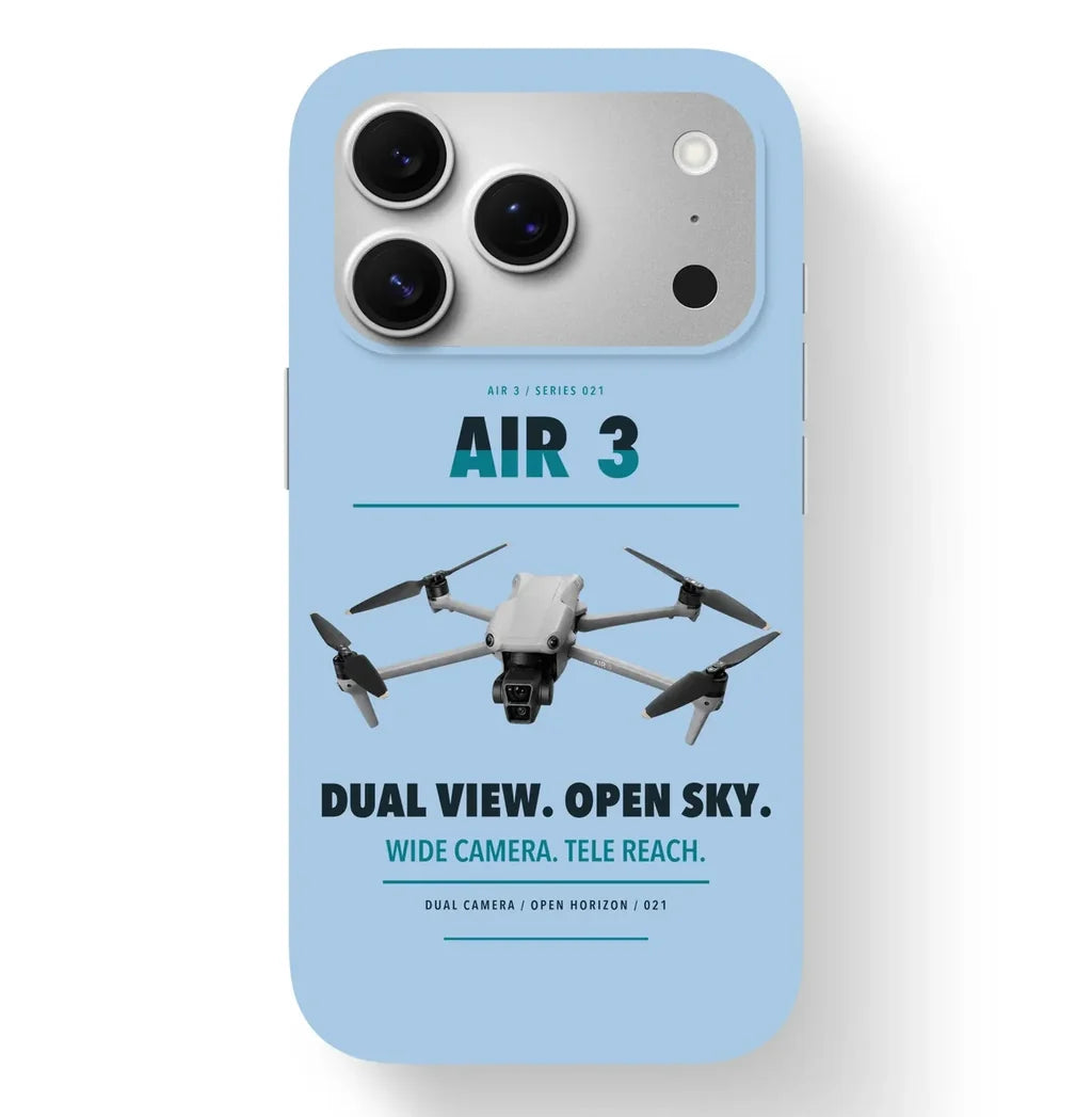 DJI Air 3 Case design on light blue iphone case