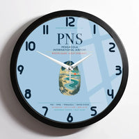 Thumbnail for Pensacola International Airport (PNS) design on light blue framed wall clock