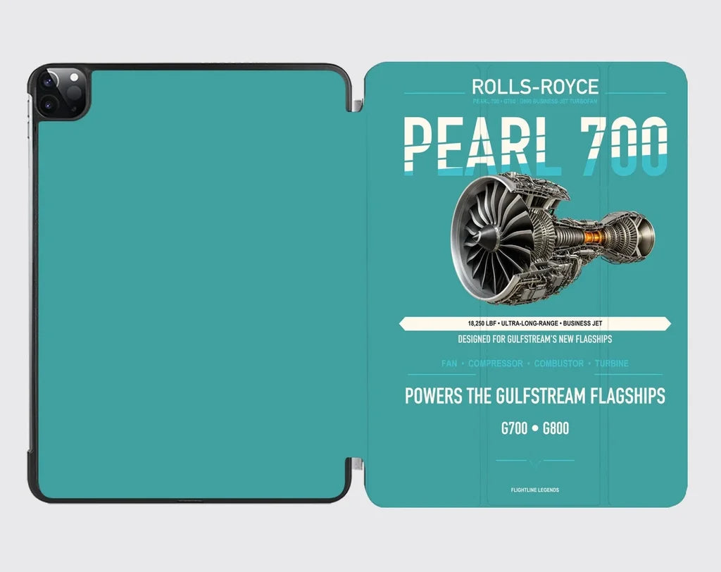 PEARL 700 design on turquoise ipad tablet case