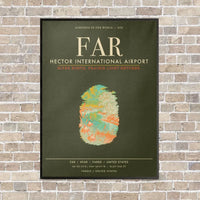 Thumbnail for Hector International Airport FAR vertical canvas print - framed - green army background