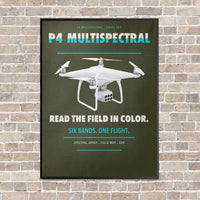 Thumbnail for DJI P4 Multispectral vertical canvas print - framed - green army background