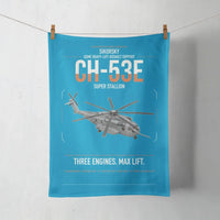 Thumbnail for Sikorsky CH-53E Super Stallion design on turquoise towel