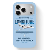 Thumbnail for Cessna Citation Longitude design on light blue magsafe iphone case, for iPhone 17 Pro