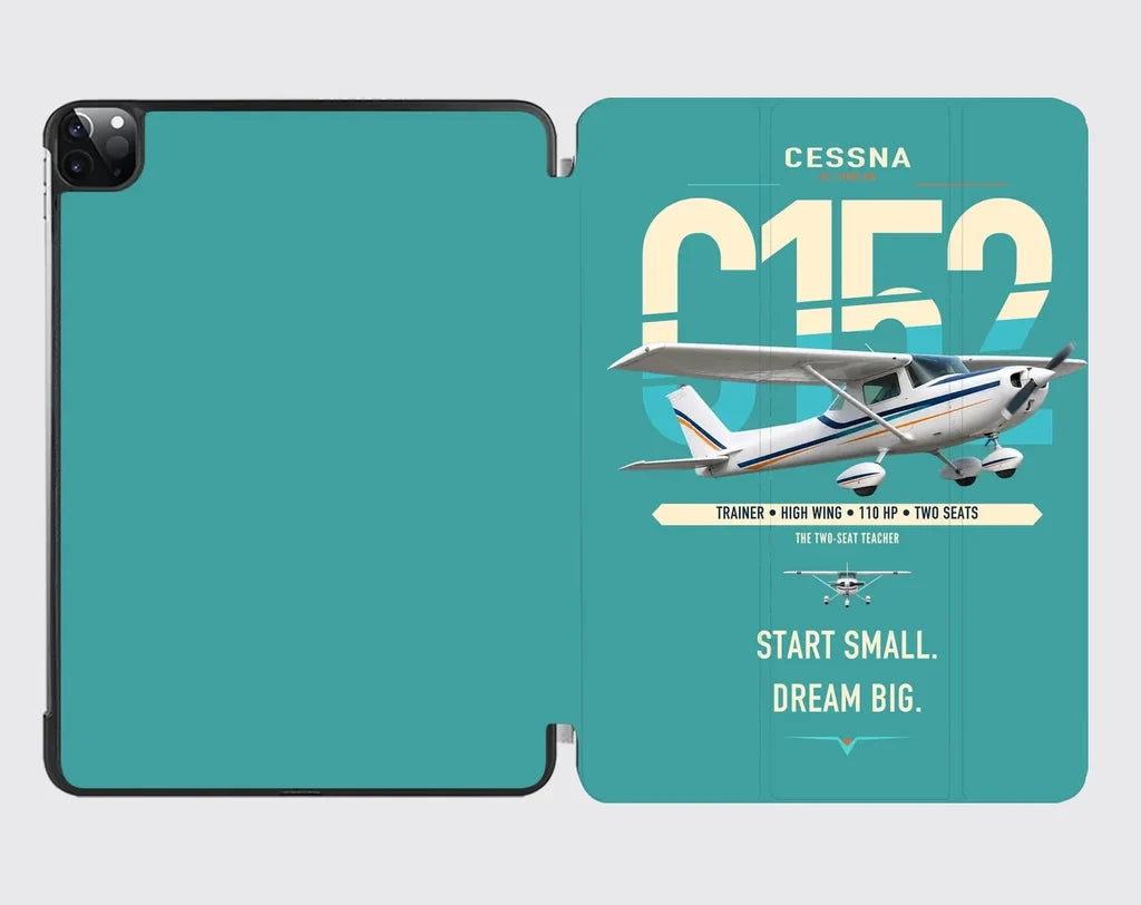Cessna 152 design on turquoise ipad tablet case