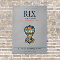 Thumbnail for Riga Airport RIX vertical canvas print - no frame - light gray background