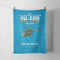 Thumbnail for Bell OH-58D Kiowa Warrior design on turquoise towel