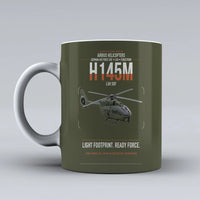 Thumbnail for Airbus Helicopters H145M LUH SOF design on green army ceramic mug, double-side print