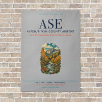 Thumbnail for Aspen - Pitkin County Airport ASE vertical canvas print - no frame - light gray background