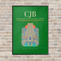 Thumbnail for Coimbatore International Airport CJB - Canvas Framed - Green