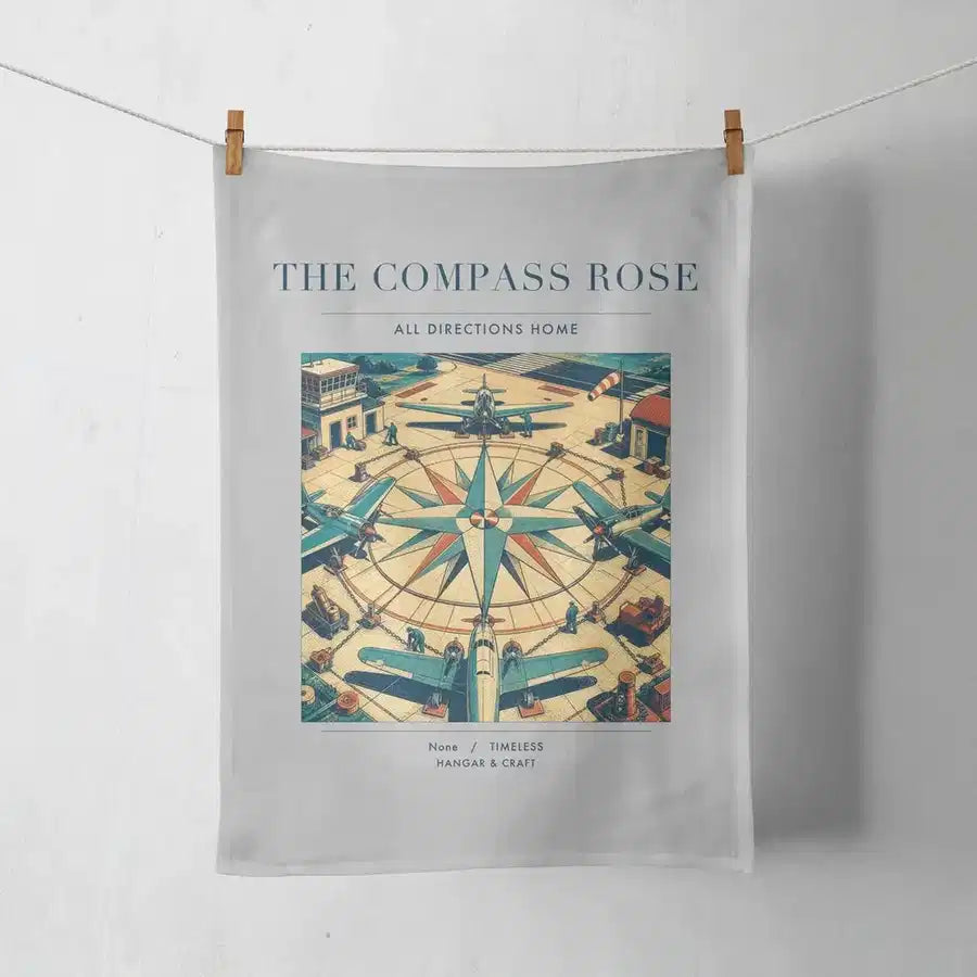 VINTAGE G4139 - The Compass Rose - Designed Towels design on lightgray