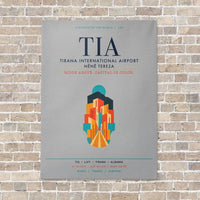 Thumbnail for Tirana International Airport Nënë Tereza TIA vertical canvas print - no frame - light gray background