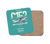 Thumbnail for Cessna 152 design on turquoise 1 piece coaster