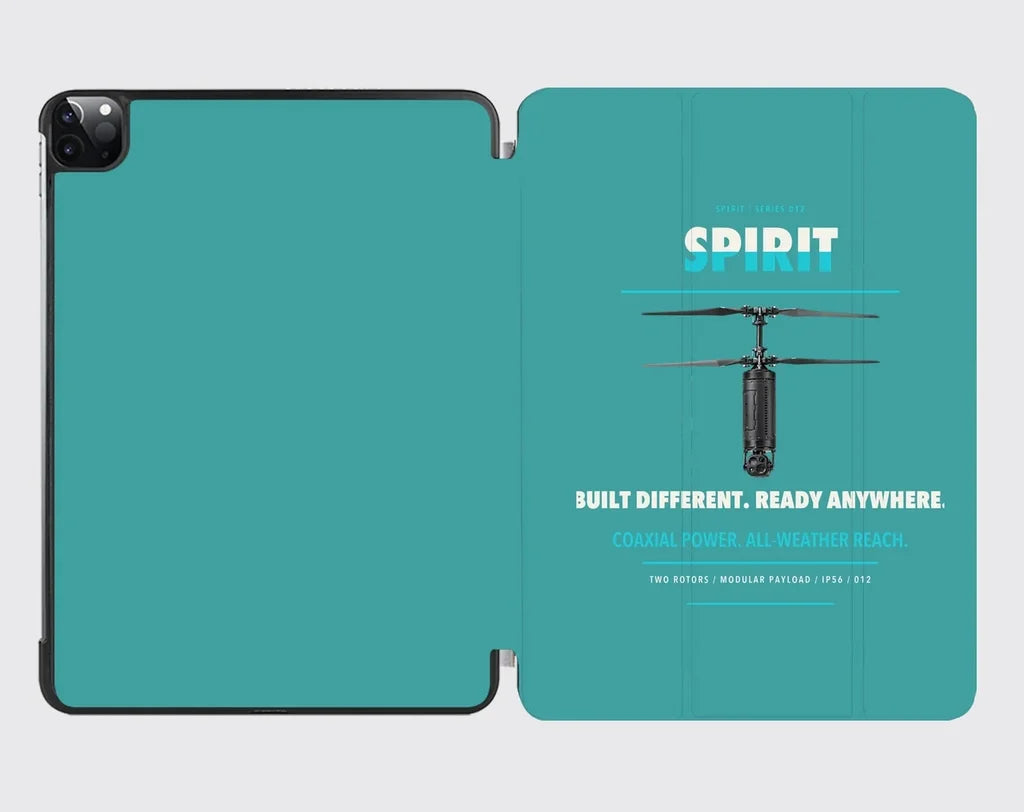 Ascent AeroSystems Spirit design on turquoise ipad tablet case