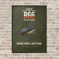 Thumbnail for Robinson R66 vertical canvas print - framed - green army background