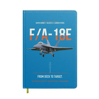 Thumbnail for F-A-18E Super Hornet Block III From Deck To Target design on turquoise notebook