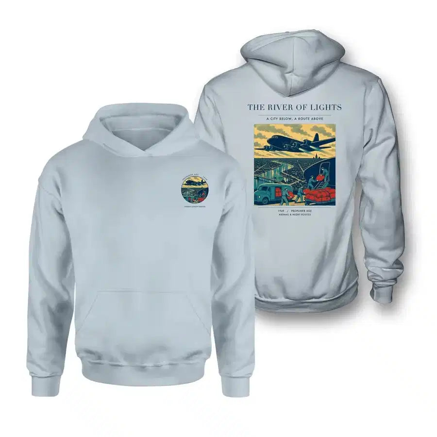 VINTAGE G4152 - The River Of Lights - Double-Side Hoodie design on lightblue double side