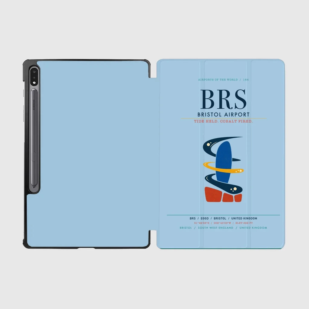 Bristol Airport (BRS) design on light blue samsung tablet tablet case