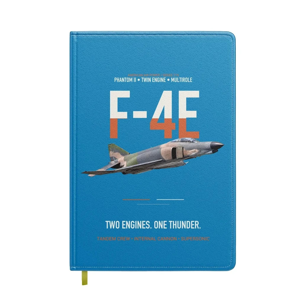F-4E Phantom II Two Engines One Thunder design on turquoise notebook
