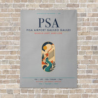 Thumbnail for Pisa Airport Galileo Galilei PSA vertical canvas print - no frame - light gray background