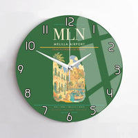 Thumbnail for Melilla Airport (MLN) design on green no frame wall clock