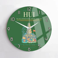 Thumbnail for Phu Bai International Airport (HUI) design on green no frame wall clock