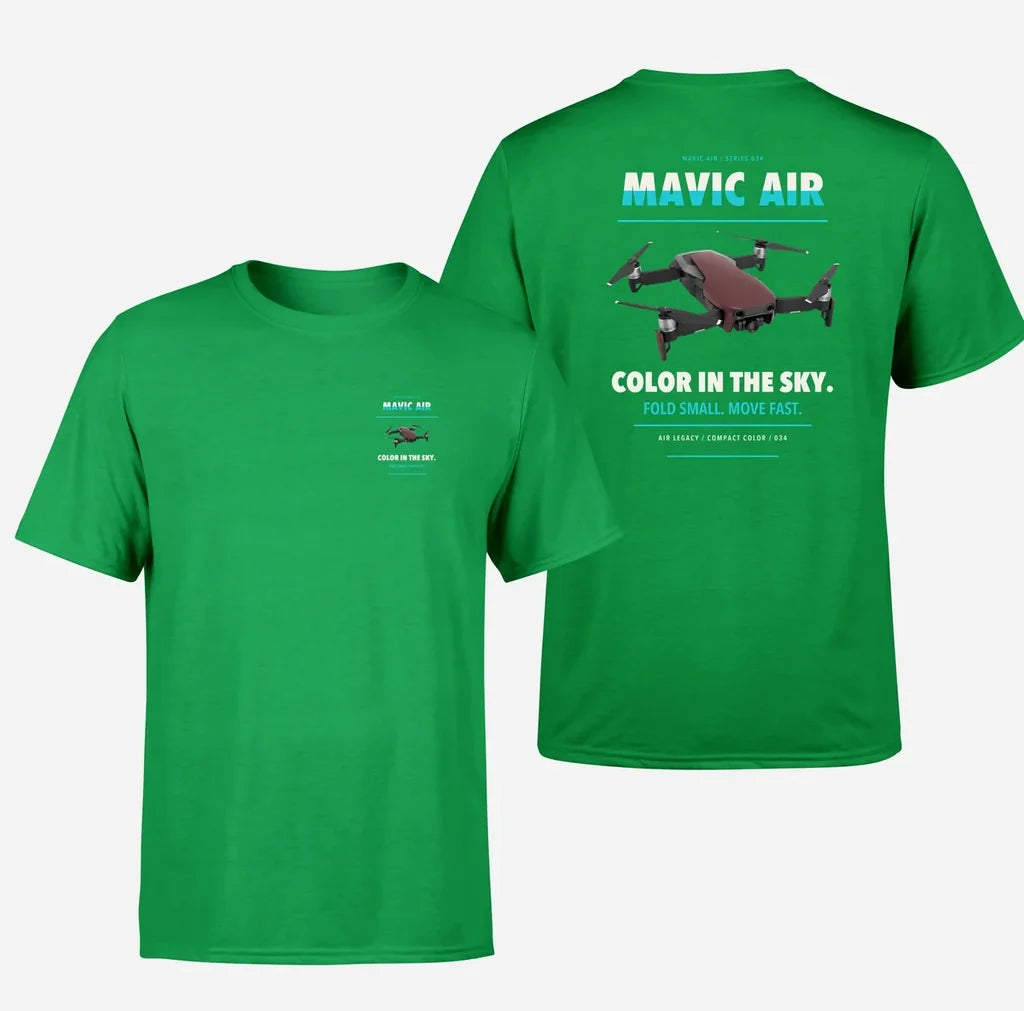 DJI Mavic Air design on green t shirt