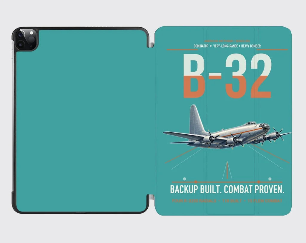 B-32 Dominator design on turquoise ipad tablet case