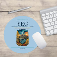 Thumbnail for Edmonton International Airport (YEG) design on light blue round mouse pad