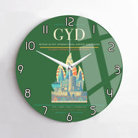 Thumbnail for Heydar Aliyev International Airport (GYD) design on green no frame wall clock