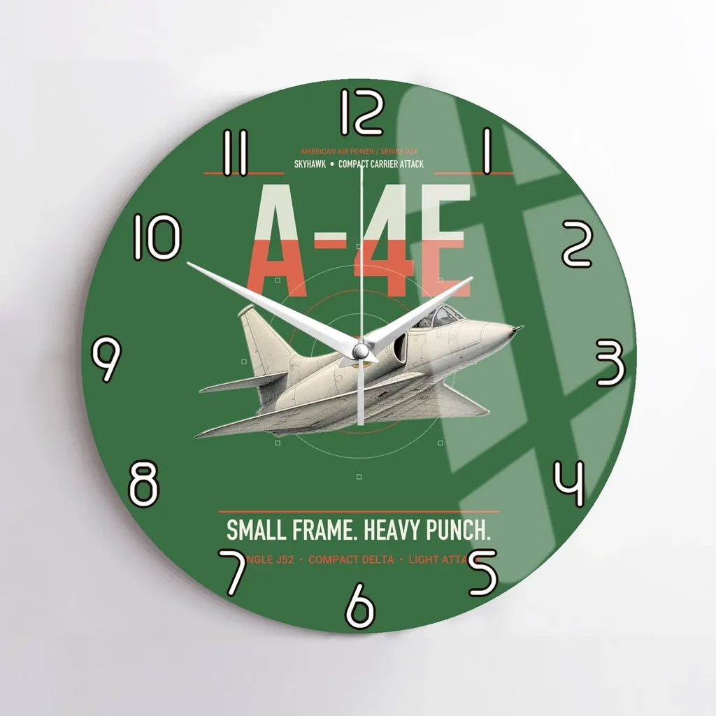 A-4E Skyhawk design on green no frame wall clock