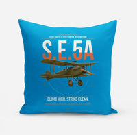 Thumbnail for Royal Aircraft Factory S.E.5a design on turquoise pillow