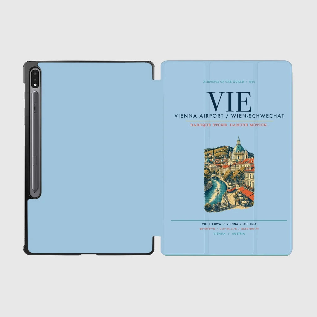 Vienna Airport (VIE) design on light blue samsung tablet tablet case