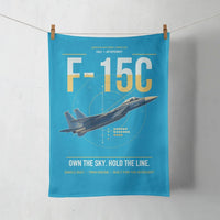 Thumbnail for F-15C Eagle design on turquoise towel