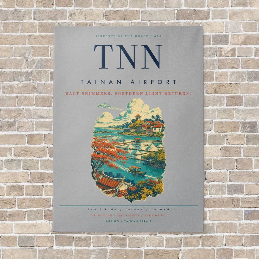 Tainan Airport TNN vertical canvas print - no frame - light gray background
