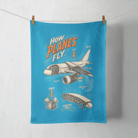 Thumbnail for How Planes Fly V2 design on turquoise towel