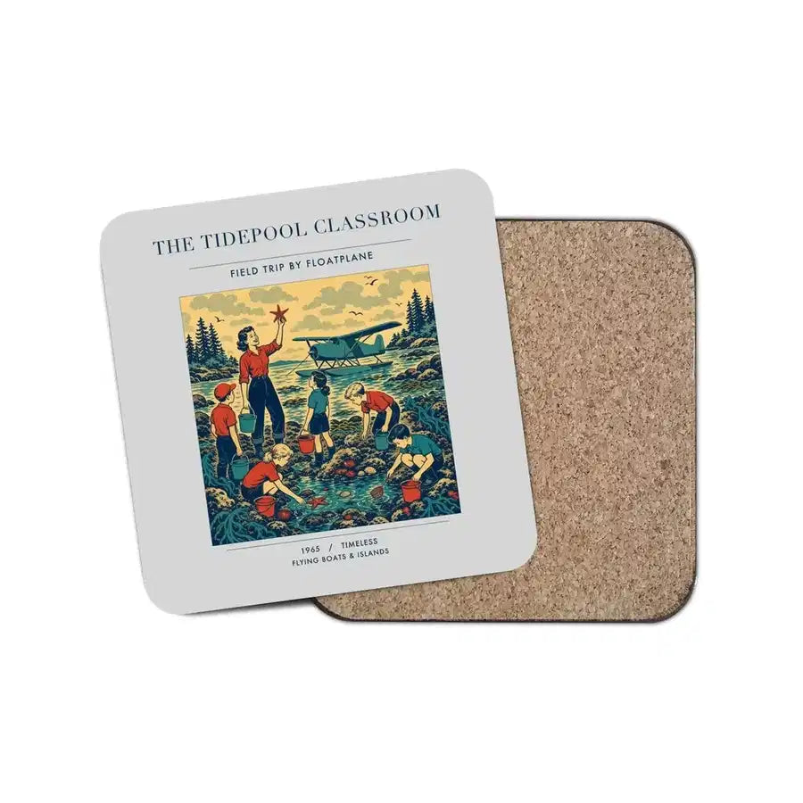 The Tidepool Classroom - Designed Coasters design on light gray 1-piece