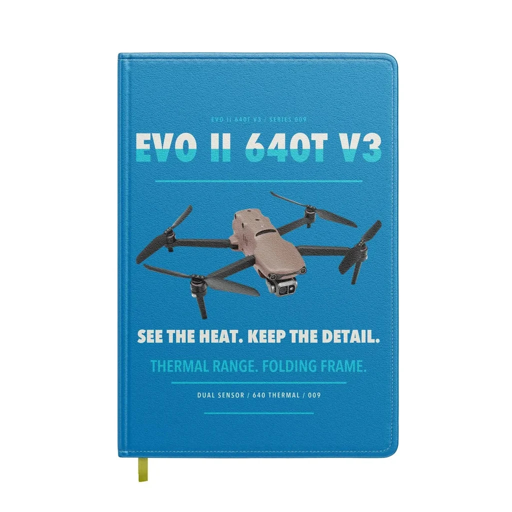 Autel EVO II Dual 640T V3 design on turquoise notebook
