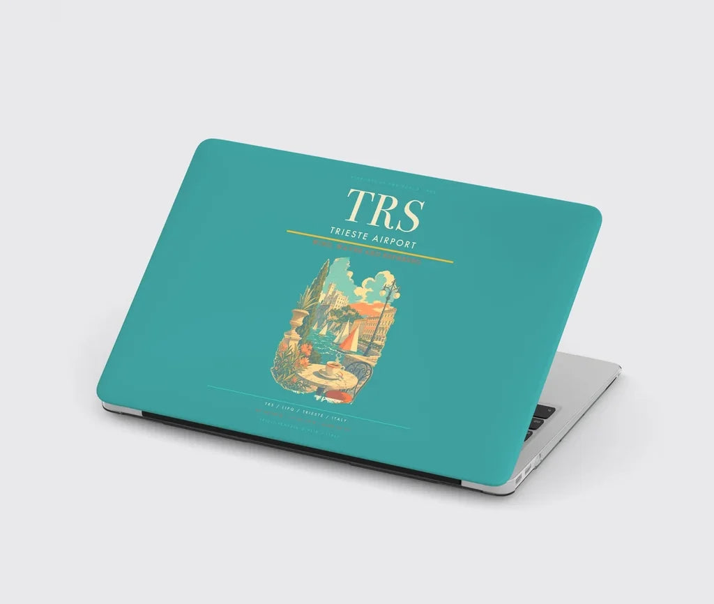 Trieste Airport (TRS) design on turquoise MacBook case