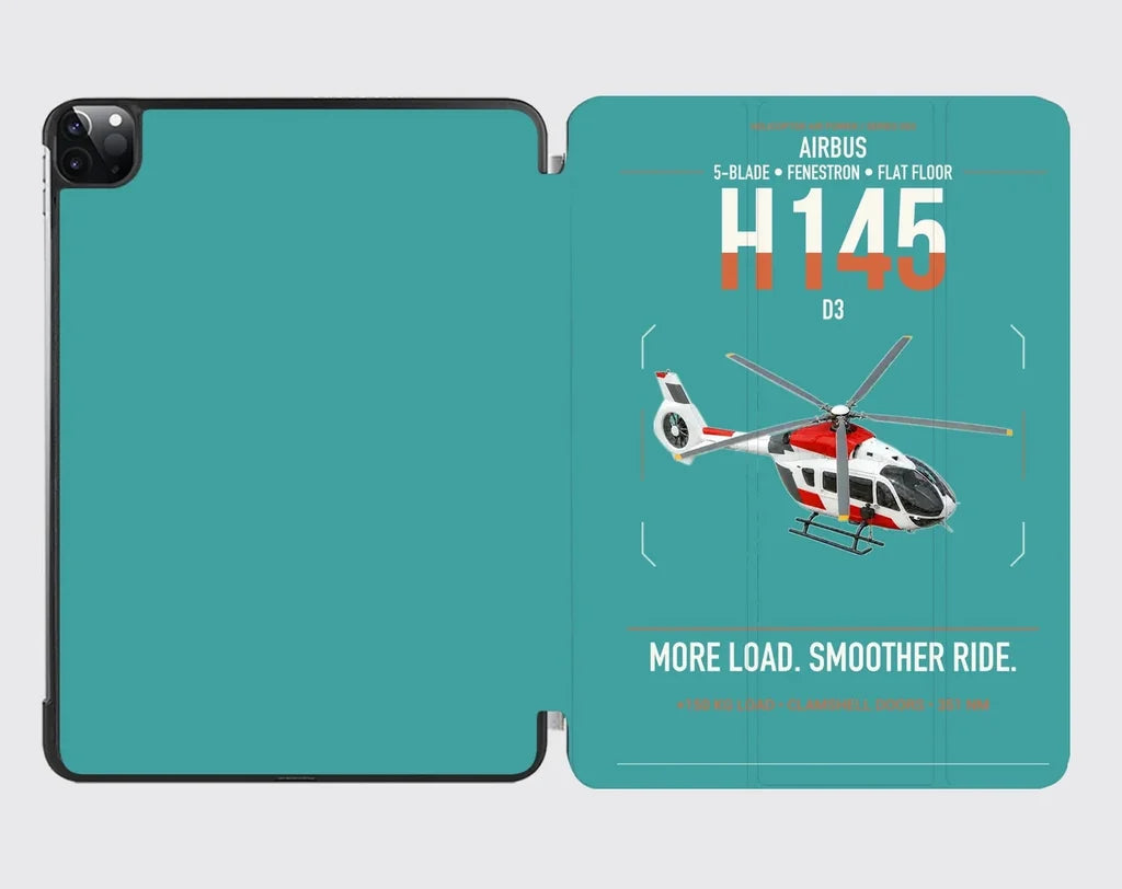 Airbus H145 D3 design on turquoise ipad tablet case