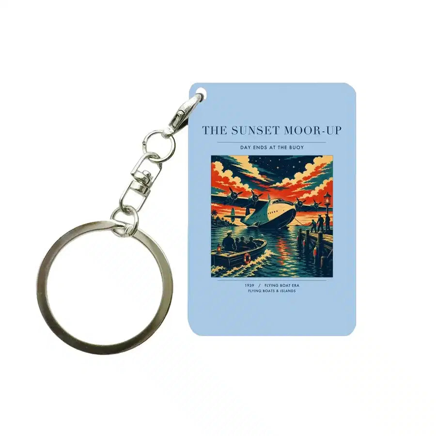 VINTAGE G4277 - The Sunset Moor-Up - Designed Key Chain design on lightblue