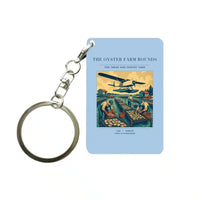 Thumbnail for VINTAGE G4446 - The Oyster Farm Rounds - Designed Key Chain design on lightblue