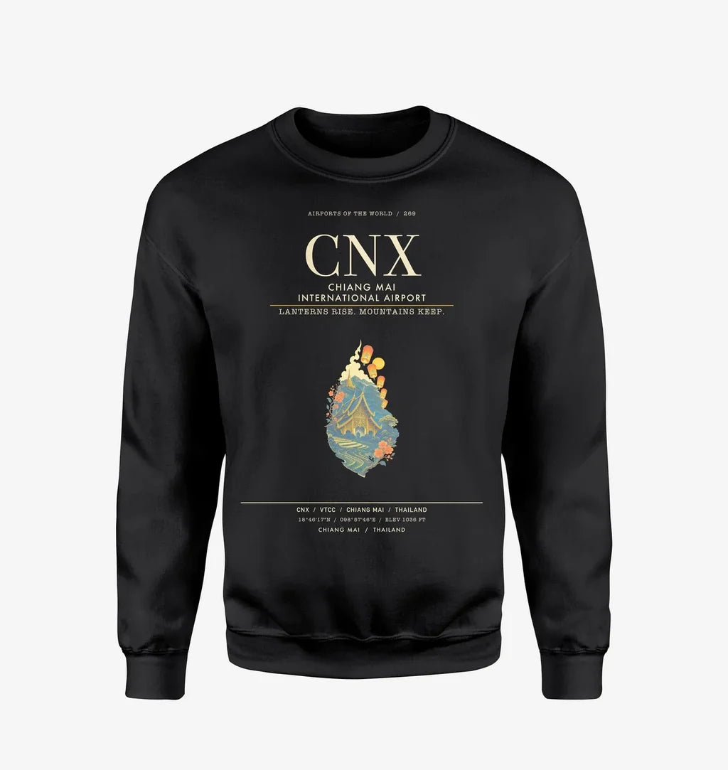 Chiang Mai International Airport CNX Sweatshirt - Black